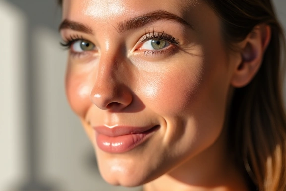 Woman with glowing skin showing skin rejuvenation results
