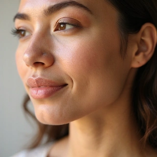 Woman with glowing, hydrated skin demonstrating moisturizing cream benefits