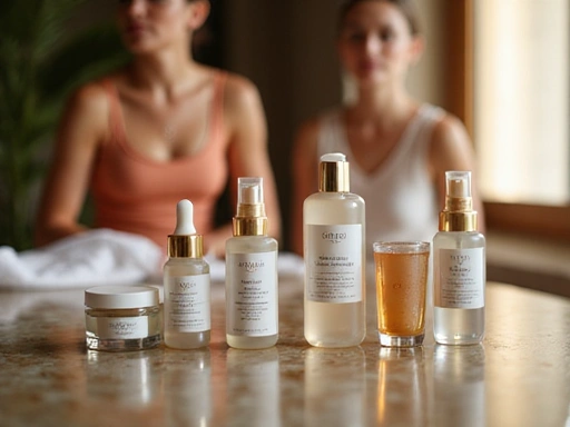 Women's premium skincare collection featuring natural beauty and anti-aging products